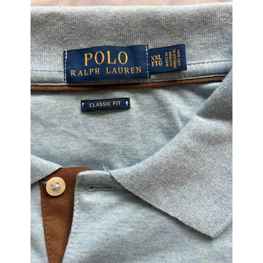 Polo Ralph Lauren Mens XXL Long Sleeve Polo Carolina Blue Classic Fit Cotton